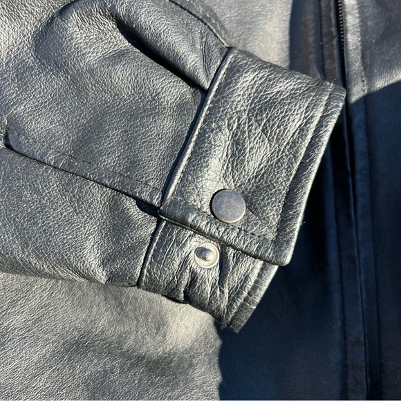 croft & barrow Black Leather Jacket Men’s Large - Picture 4 of 12